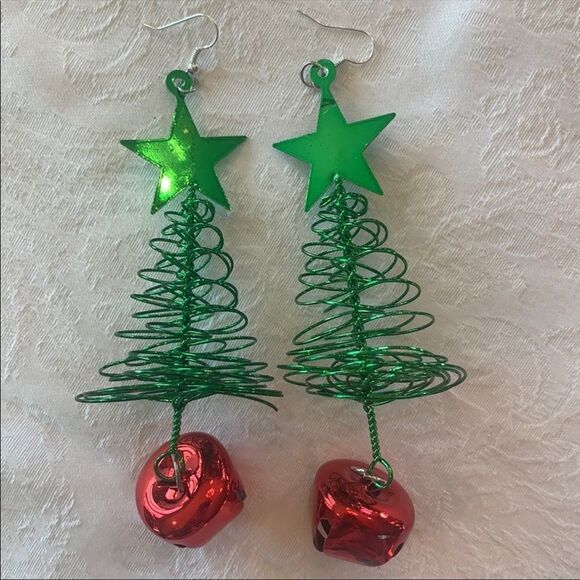 Earrings Exaggerated Christmas Tree Ornament Pierced Earrings - Picture 2 of 8